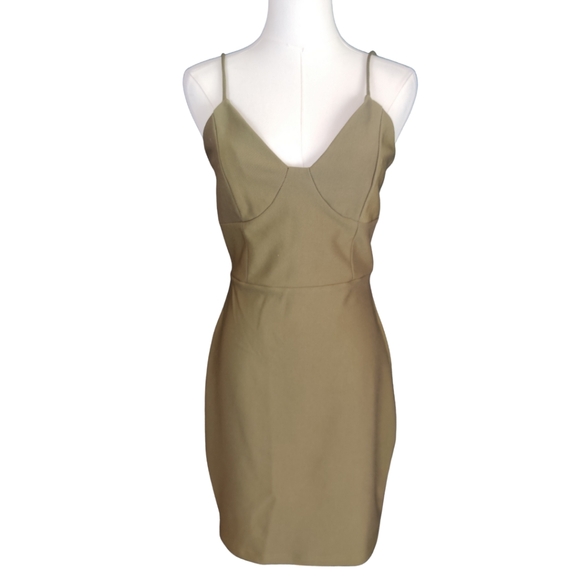 Preppy Olive Green Bodycon Dress - Picture 1 of 14